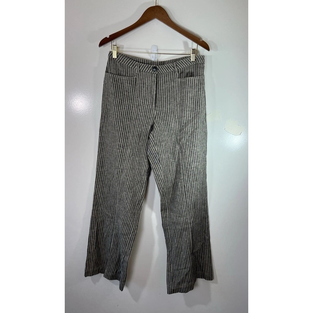 Sundance Womens Linen Blend Railroad Striped Pants‎ S 6 Coastal Grandma Preppy
